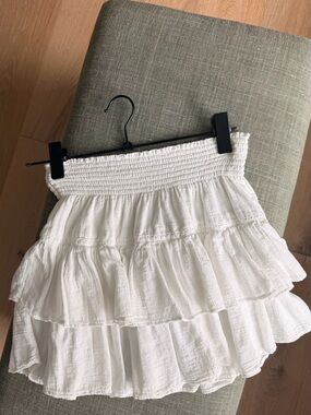 Honorine White Tiered Smocked Waist Skirt